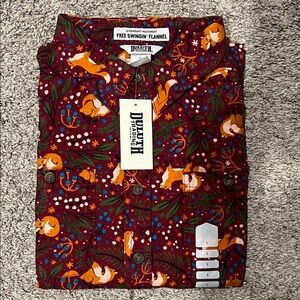 Duluth Trading Co Women’s Fox Patterned Flannel Shirt - Sangria